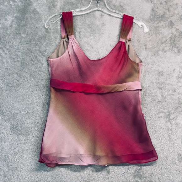 Y2K Silk Alfani Top Pink Tan Gradient Slip Cut Empire Camisole Size 6 - Picture 5 of 8